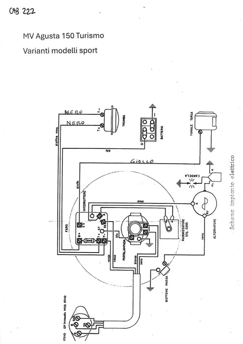 IMPIANTO ELETTRICO MOTO MV AGUSTA 150 TURISMO