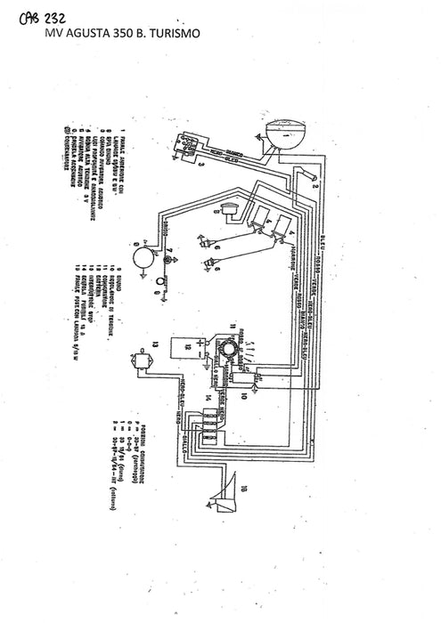 IMPIANTO ELETTRICO MOTO MV AGUSTA AGUSTA 350 B. TURISMO